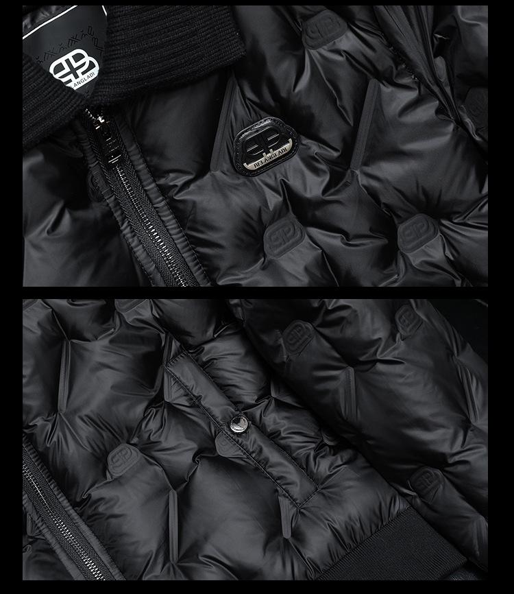 Европейская съемная воротник Темно-цветочный пуховик - Зимний модный тренд 2025 года для мужчин