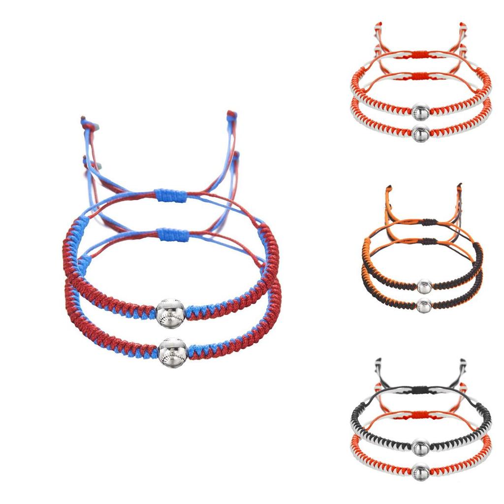 Color Blocking Handmade Adjustable Woven Cord Bracelets With Resin Beads For Womens Gift