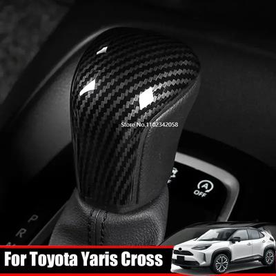 Для Toyota Yaris Cross 22 23 Аксессуары для интерьера ABS Карбоновое волокно Накладка на ручку переключения передач автомобиля Накладка-наклейка на набалдашник