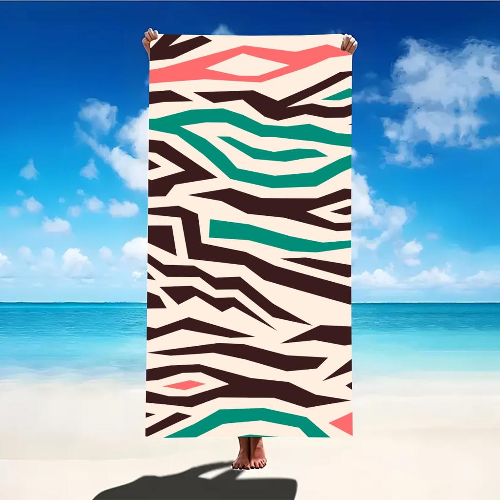 Пляжное полотенце с мозаичным декором, большое, из микрофибры, ультрамягкое, быстросохнущее, банное полотенце для плавания, йоги, легкое, для путешествий, кемпинга