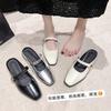 2025 Spring New Fairy Wind Flat Bottom Bag Head Half Slippers Women Wear Low Heel One Pedal Small Fragrant Wind Lazy Women's Shoes