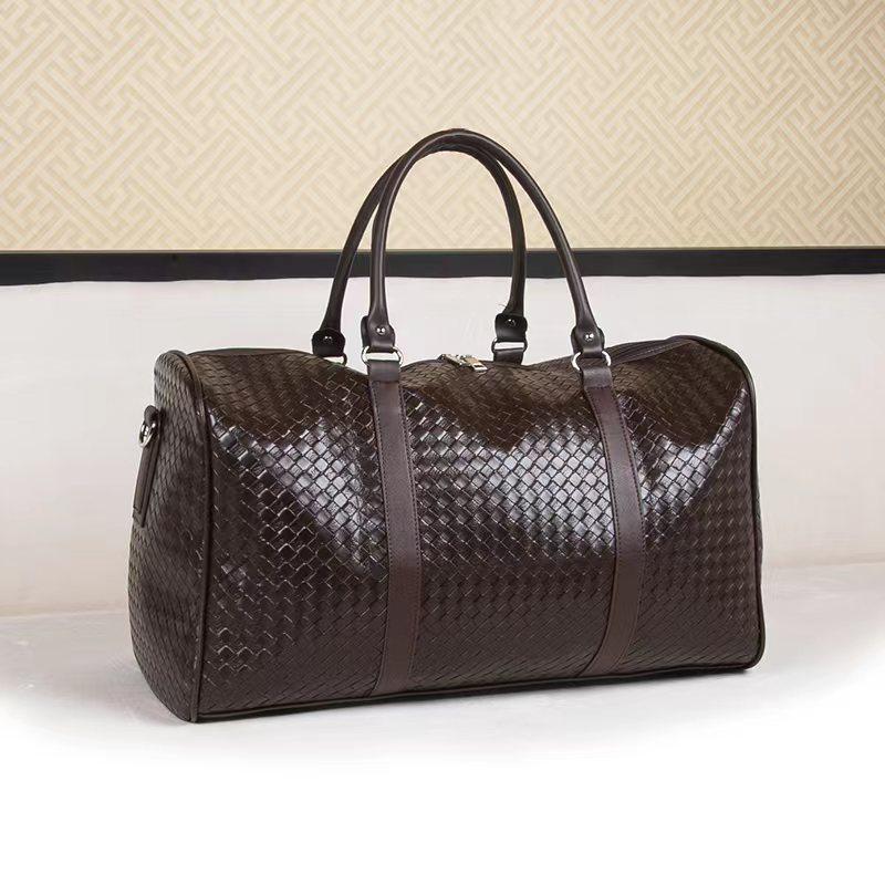 Black Woven Large Capacity Unisex Travel Shoulder Bag