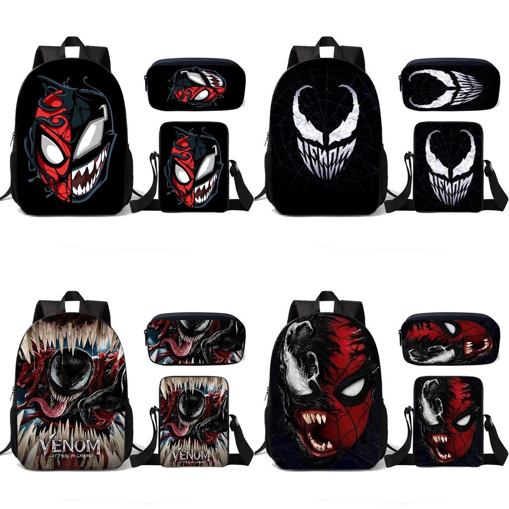 Школьный рюкзак, сумка для ланча, пенал Venom для детей, набор из трех предметов для детей