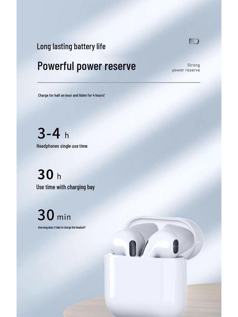 Pro4 Wireless Bluetooth Earbuds with Noise Cancelling, Compatible with Apple & Android
