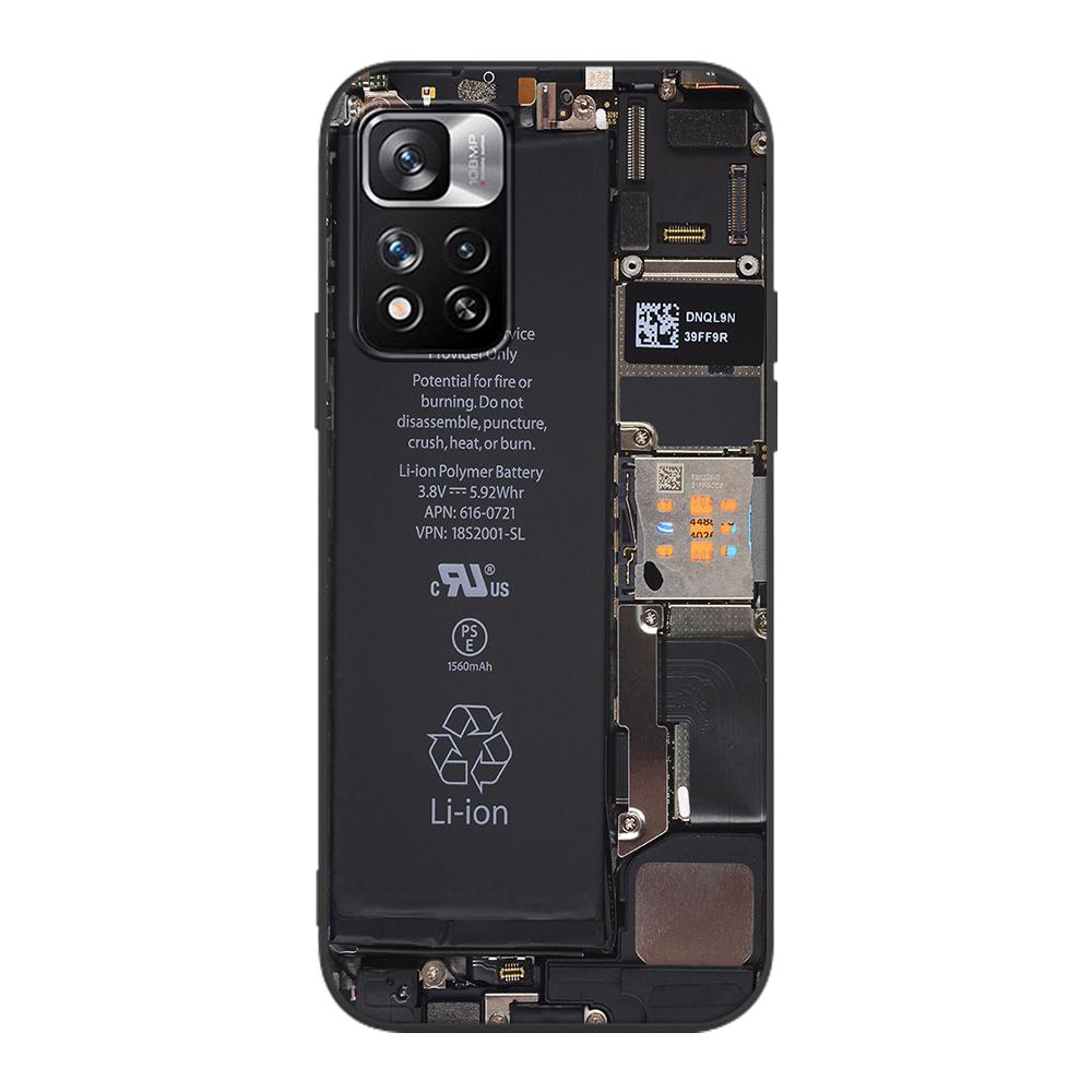 Motherboard Circuit Board Case for Xiaomi Redmi Note 9S 9 11 10 8 Pro 9C 9 K40 9A 7 8T 7A 9T Soft Silicone Black Phone Cover