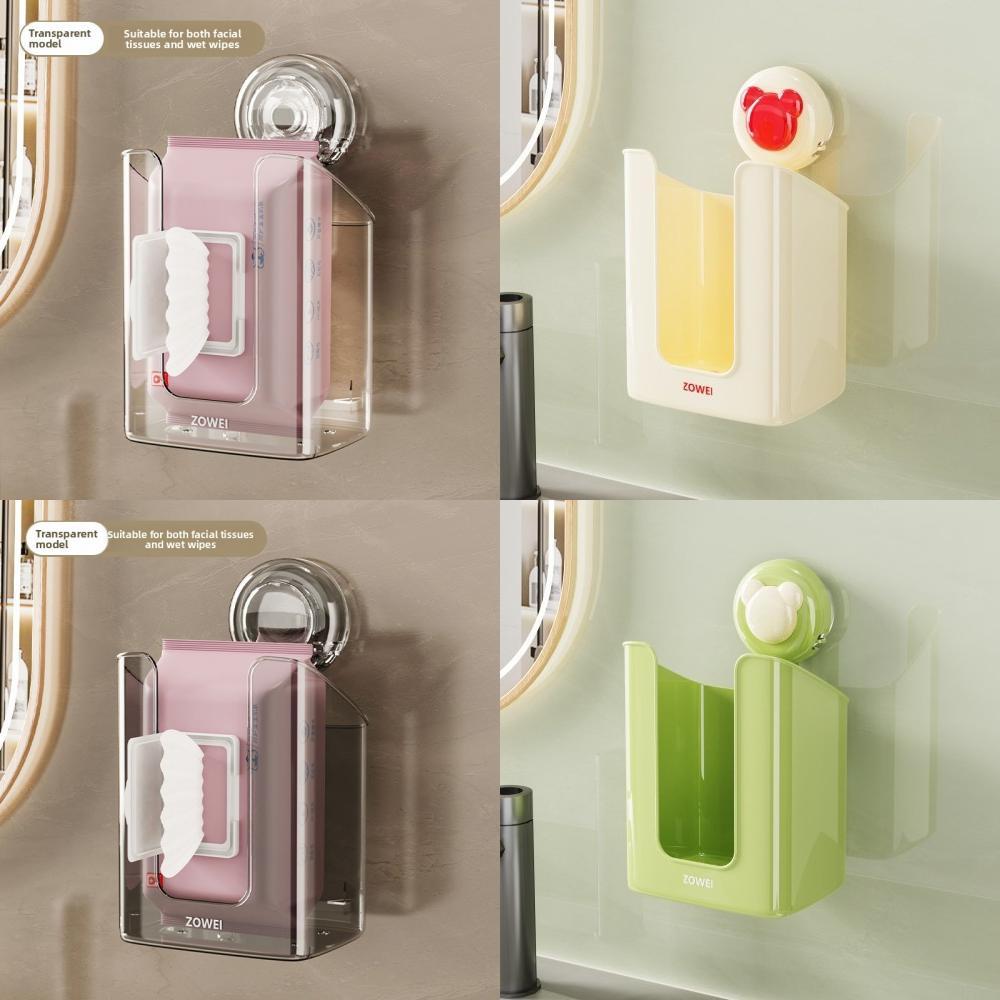 Modern Sucker Wall Mounted Wipe Box For Bathroom Bedroom Organization