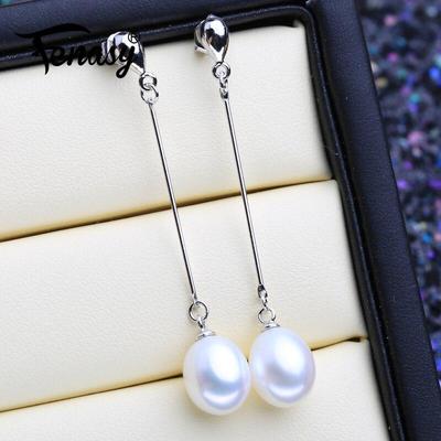 Классические серьги из натурального пресноводного жемчуга для женщин, длинные серьги из жемчуга в подарок