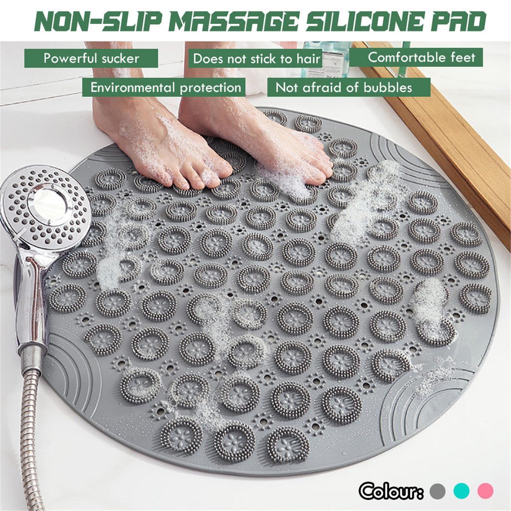 Круглый нескользящий коврик для ванной комнаты из ПВХ, бытовой гидрофобный коврик на присоске