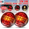 Round Hamburger Lamps Super Bright 12v 24v For Car Lorry Truck Van Trailer Car Accessories 20-led Tail Light Universal Led Light