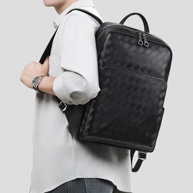 Мужская сумка, рюкзак из натуральной кожи, мужской простой однотонный рюкзак из коровьей кожи первого слоя, многофункциональный компьютерный рюкзак