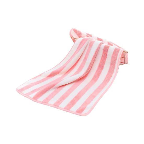 Bath Towel Super Soft Wide Striped Non-Fading Highly Absorbent Ultra-Thick Absorb Water Coral Velvet Thickened Bath Face Towel Washcloth Home Supplies