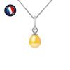 Pendant - - Genuine Cultured Pearl 5-6 Mm - White Gold - Silver Chain 42 Cm