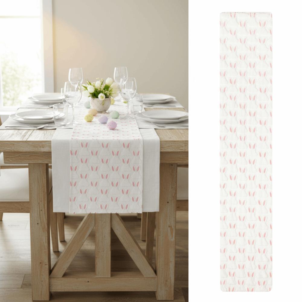 Rabbit Pattern Easter Table Runner Fashion Soft Nordic Table Flag Thickened Tablecloth Celebration