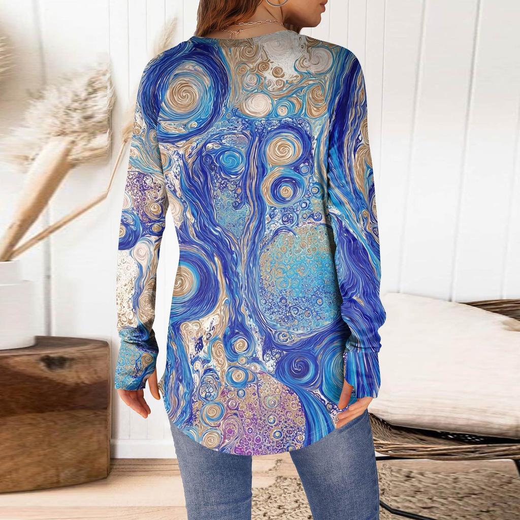 Womens Oversized Sweatshirt Graphic Sweater Long Sleeve Drop Shoulder Round Shirt Tops Vintage Clothes