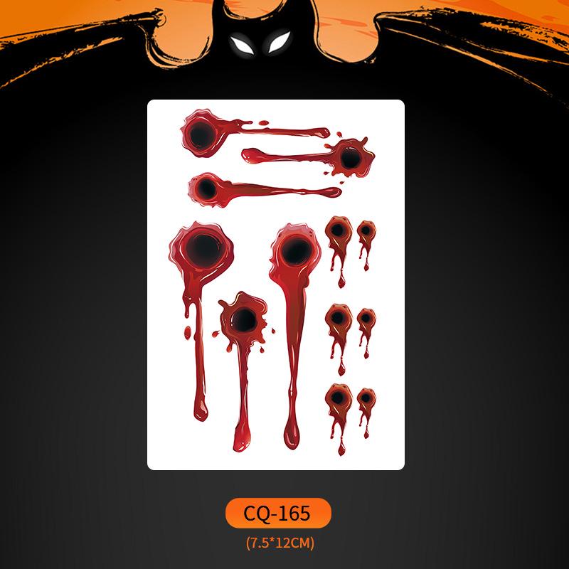 2024 Новые Хэллоуин Страшные Наклейки Татуировки Лица с Большим Ртом - Смешные, Водонепроницаемые, Цветной Вечерний Макияж