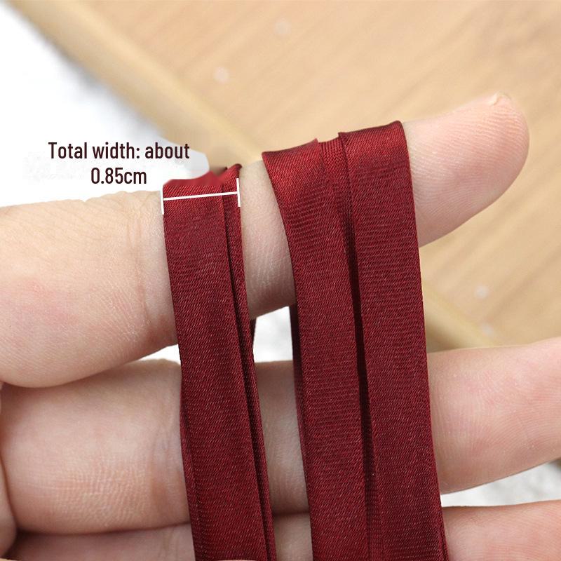 Hengmeihe Cheongsam Satin Hemming Strip, 0.85cm, Solid Color, Imitation Silk, Non-Iron, Women's Sewing Accessory