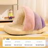 Cozy Cloud Fleece Pet Nest: Semi-Enclosed Warm Slippers for Cats & Small/Medium Dogs