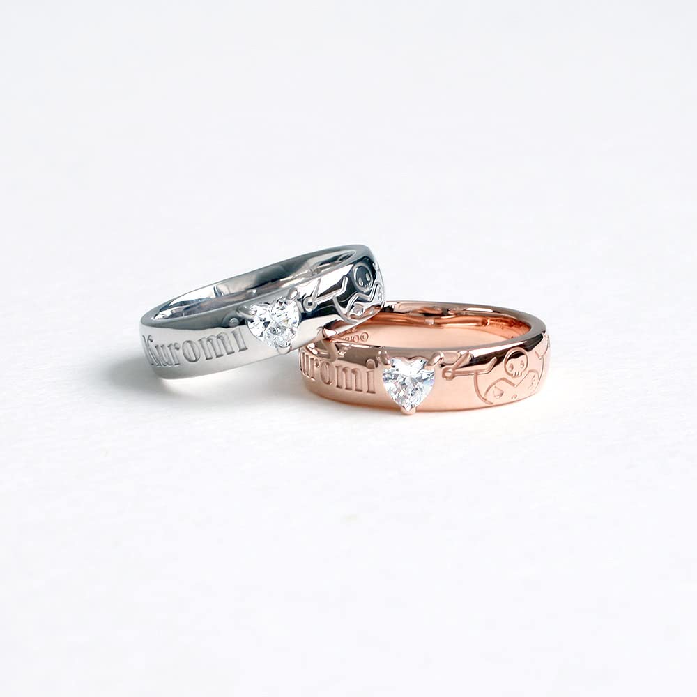 Kuromi Heart Logo Ring Gold [J Plus] (Pink No. 11)
