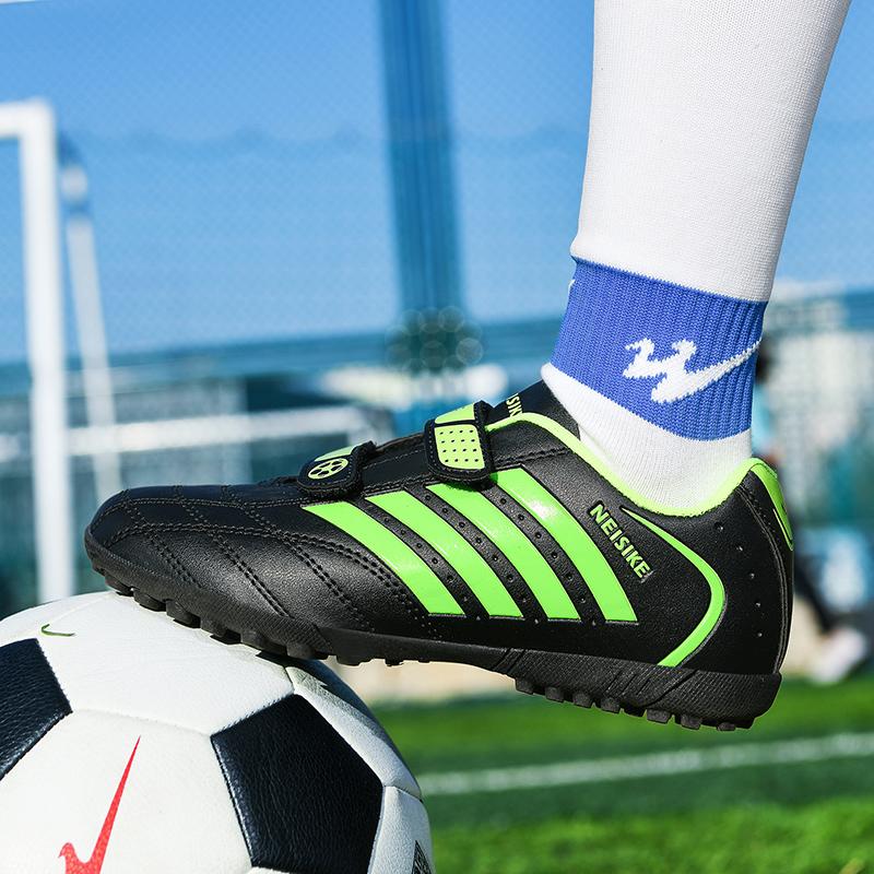 Children and Adolescents Large Size Shock-absorbing Non-slip Wear-resistant Velcro Short Nail Outdoor Football Shoes Training Shoes