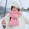 Wool Pony Embroidered Wool Scarf Women's Winter New High-end Warm Knitted Scarf College Style
