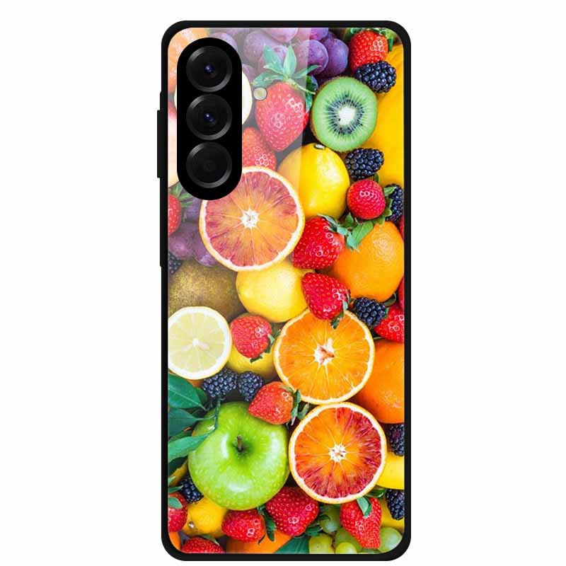 Закаленное Стекло Чехол для Телефона для Samsung Galaxy S24 FE Чехол Жесткая Поликарбонатная Задняя Крышка Оболочка для Galaxy S24FE S 24 FE 5G Жесткие Чехлы Цветок