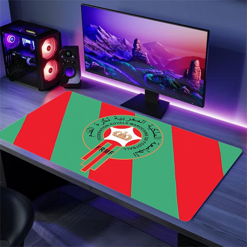 Morocco National Football Team Mouse Pad, Large Gaming Desk Mat, Non-slip XXL Mousepad for Laptop & Tablet, Mini PC Playmat with Stitched Edges