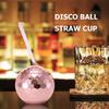 600ml Flash Ball Cup Creative Ball-shaped Sippy Cup Glittering Straw Cup Unique Spherical Water Cup for Bar Nightclub
