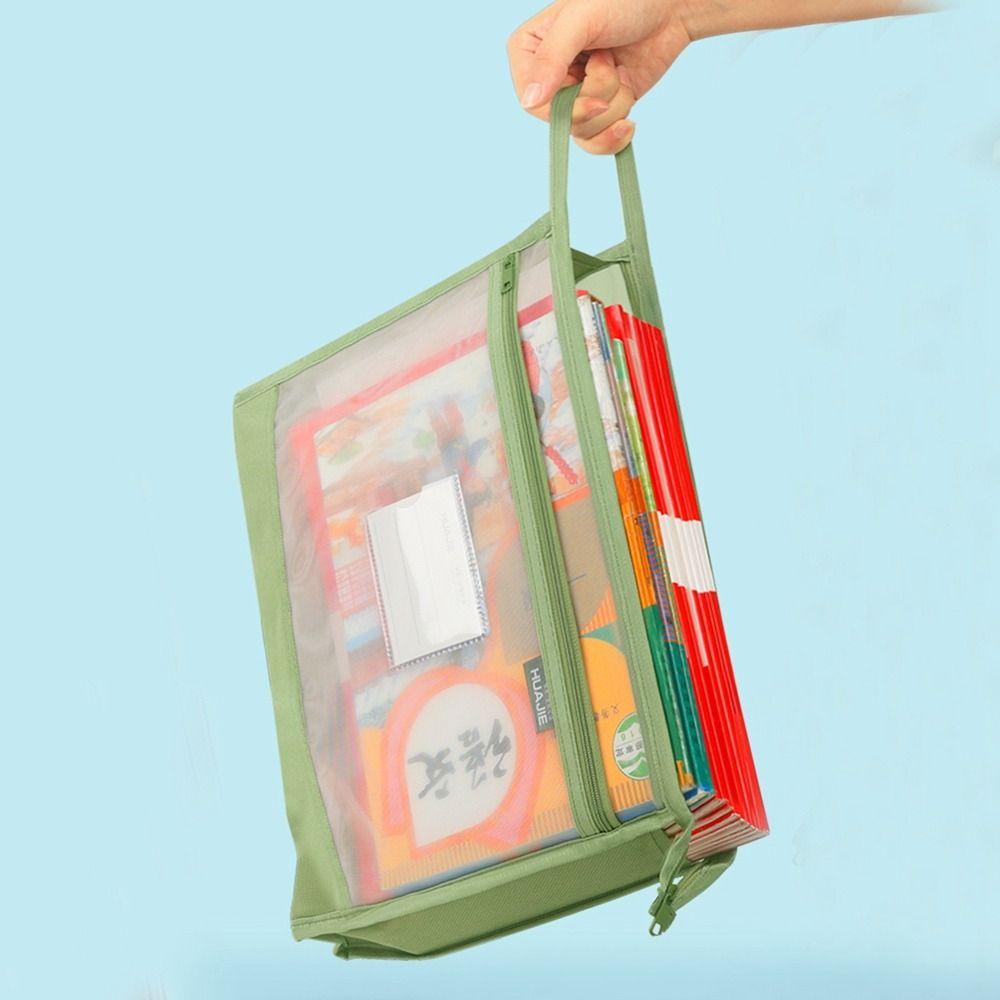 Прозрачная сетчатая сумка на молнии, сумка для хранения данных большой емкости, школьные канцелярские принадлежности