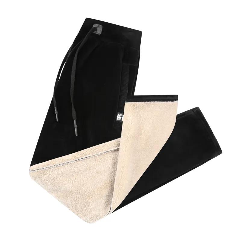 Men's Winter Plus Size Cashmere Pants Warm Male Casual Lined Fleece Trousers