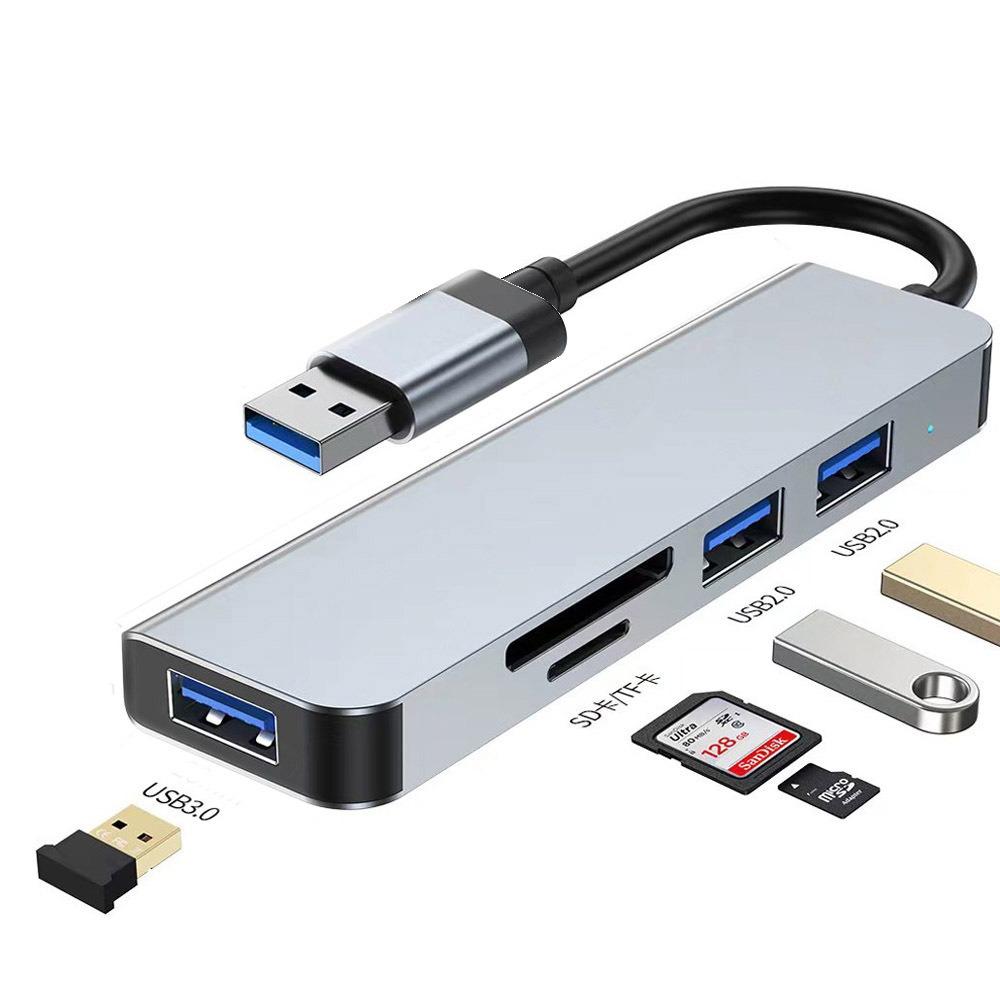 5 в 1 USB C Hub для ноутбука с портами USB 3.0, кардридером, адаптером HDMI Ethernet, многопортовой док-станцией