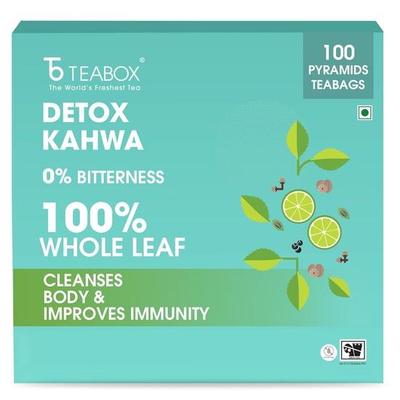 Teabox Детокс Kahwa Herbal Tea 100 чайных пакетиков | Изготовлено из 8 натуральных ингредиентов | Помогает очистить | Усилитель иммунитета | Облегчение простуды