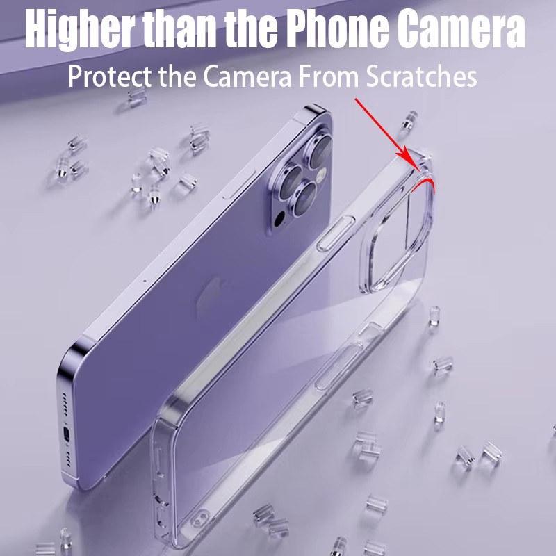 Прозрачный чехол для телефона iPhone 16 11 12 13 14 15 Pro Max Мягкий силиконовый чехол TPU для iPhone XS Max XR 8 7Plus Задняя крышка Прозрачный чехол