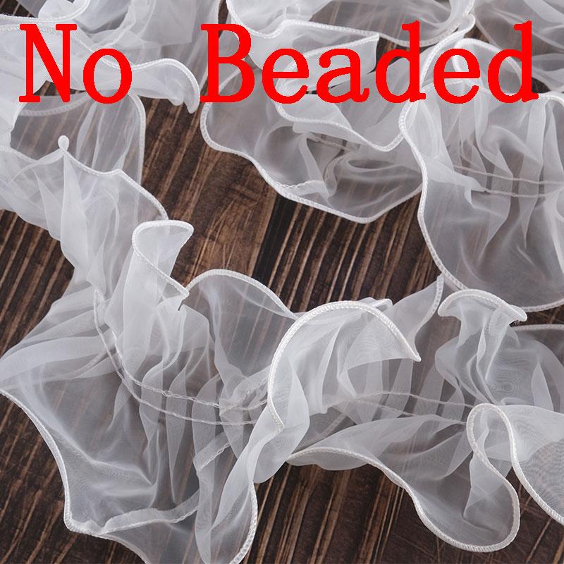 Ruffles Lace Fabric Beaded 11cm Wide White Luolita Dress Cosplay Handicraft Garments Diy Supply Home Deocr Sewing Ribbons 1yard