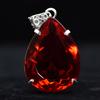 Brazilian Red Topaz 107.35 Ct Pear Cut Natural CERTIFIED Gemstone Silver Pendant MY.PD-85-NS