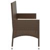 2 Seater Garden Bench with Cushions Brown Poly Rattan