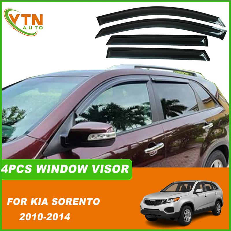 For Kia Sorento 2010 2011 2012 2013 2014 Black Weathershields Door Visor Sun Rain Guard Car Window Deflectors