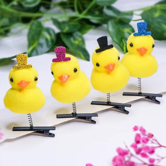 5 шт. заколки для волос мультяшная утка капибара декор флокированный материал пружинный дизайн заколки для волос аксессуары для волос