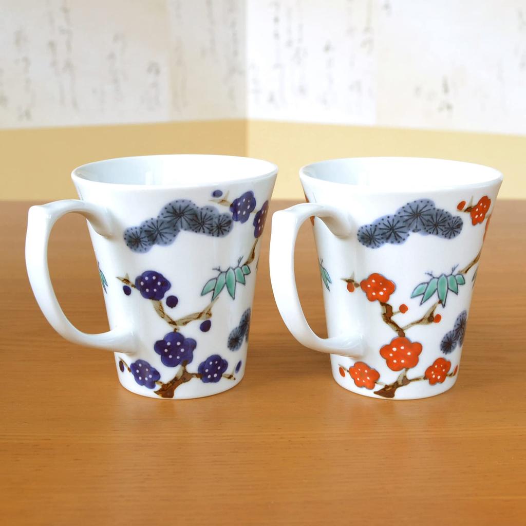 Пара микроволновых печей Arita для выпускного в комплекте с кружками Noshi и Shochikubai с надписью, посуда, сейф, карточка, коробка, Kissho,