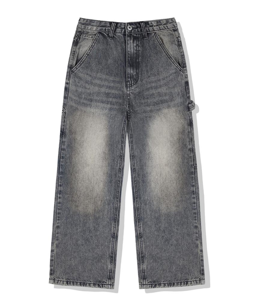 ANEWBROS Soren Carpenter Balloon Wide Washed Denim Pants 4 Colors [Anbd_8023] (A Type)