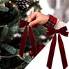1 шт. 10-дюймовый красный бант для рождественской елки, бант из бархатной ленты, бант для украшения рождественской елки, сувенирный бант, подарочный бант, товары для вечеринок, DIY