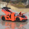 Koenigsegg Jesko Attack Суперкар Симуляция Литые и Игрушечные Транспортные Средства Звуки и Свет Машинка с Инерционным Двигателем 1:32 Подарки из сплава для детей