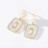 Pinkdudu Модные простые белые квадратные серьги-капли, романтические легкие роскошные креативные геометрические серьги для женщин, ювелирные изделия PD1496