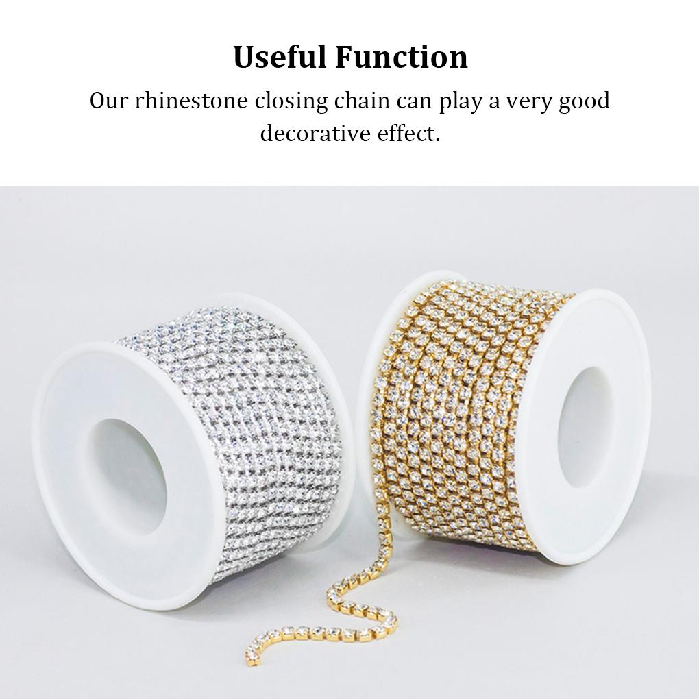 Rhinestone Link Chain Craft Jewelry Necklaces Cup Chains Colorful Shiny Trimming Sewing Supplies Accessories Decorations