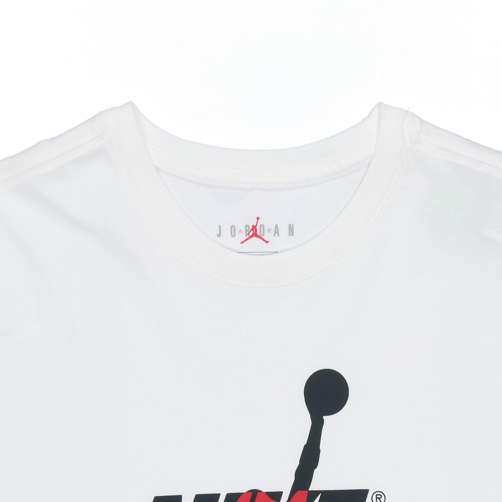 Air Jordan Jumpman Logo Print Вязаная спортивная футболка с круглым вырезом с короткими рукавами Мужские топы Белые DH9493-100