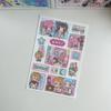 1 лист Корейские Каваий Y2K наклейки Милые Сладкие Крутые Японские Наклейки Девушка Сибуя Ручной Аккаунт Дневник Альбом для Скрапбукинга Декоративные Наклейки