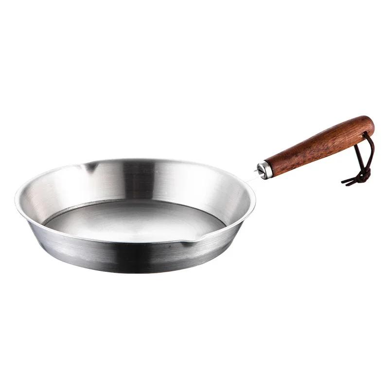 304 Stainless Steel Mini Frying Pan Family Fried Egg Breakfast Pan Dormitory Induction Cooker Small Frying Pan