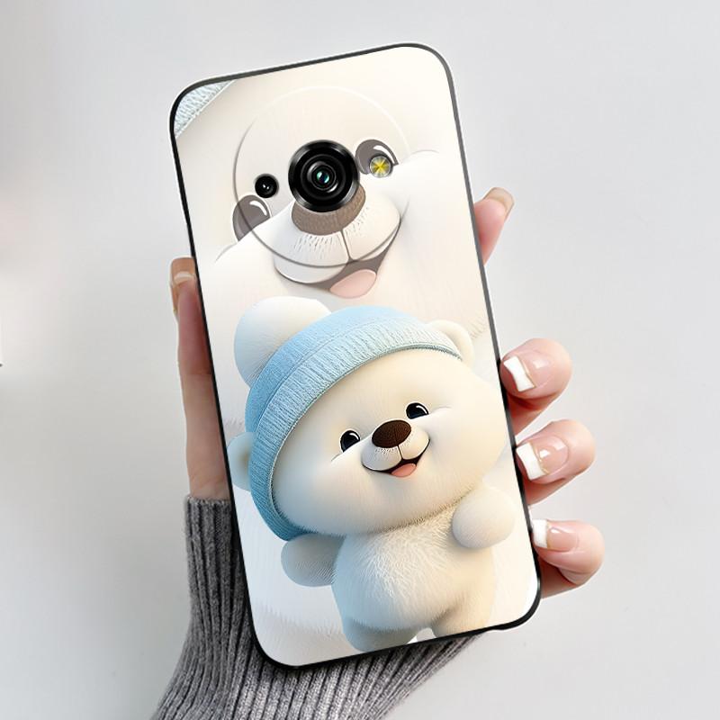 Для Oukitel C59 Чехол Oukitel C59 Pro Обложка Роскошный Милый Любовь Кролик Забавный Узор Черный ТПУ Мягкий Силикон Защитный Чехол для Телефона