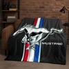 Фланелевое одеяло с логотипом гоночного автомобиля Mustang HD, ультрамягкий теплый плюшевый плед для дома, спальни, кровати, дивана, пикника, детей, офиса