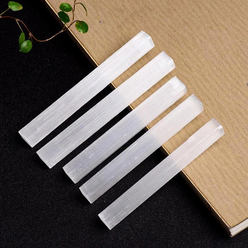 Natural White Selenite Gypsum Sticks Irregular Reiki Mineral Specimen Healing Crystal Wand Diy Jewelry Pendant Making Stone