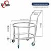 Мобильная сервировочная тележка из нержавеющей стали для ведер